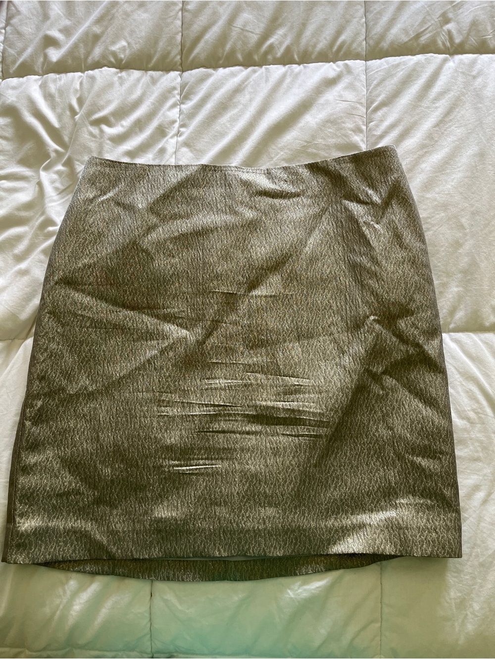 Ann Taylor Metallic Bronze Mini Skirt